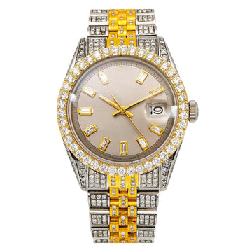 Moissanite Matrix Watch 36MM Gray Diamond Dial With 8.35 CT Diamonds