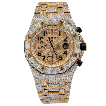 Moissanite Time Luxury Edition 42MM Champagne Dial With 29.75 CT Diamonds