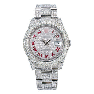 King’s Choice Moissanite Watch 36MM Silver Diamond Dial With Stainless Steel Oyster Bracelet