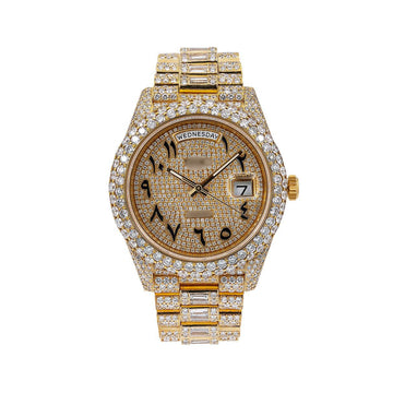 Noble Spark Diamond Watch 40mm Champagne Diamond Dial & Bezel With Yellow Gold Bracelet