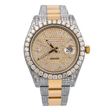 Power Play Moissanite Watch 41mm Champagne Diamond Dial With Two Tone Bracelet