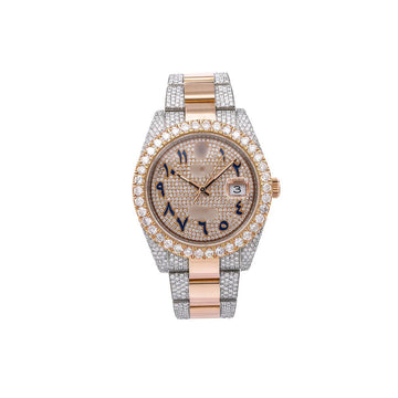 Moissanite Men’s Watch 41mm Champagne Diamond Dial With 17.25 CT Diamonds