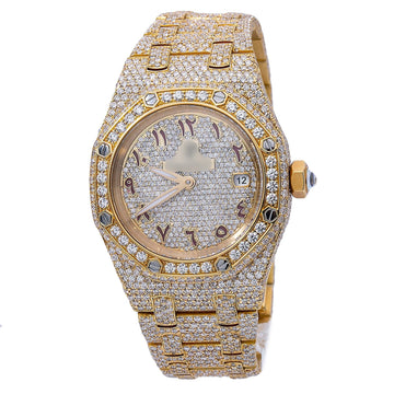 Premium Moissanite Bling Watch 27MM Champagne Diamond Dial With 17.95 CT Diamonds