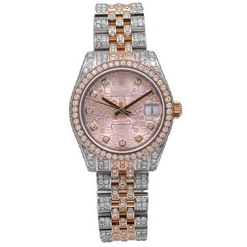 Precision Shine Watch 31mm Pink Diamond Dial With 7.25 CT Diamonds