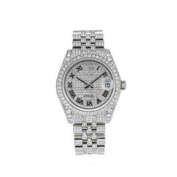 Luxe Force Watch 31mm White Diamond Dial With Stainless Steel Jubilee