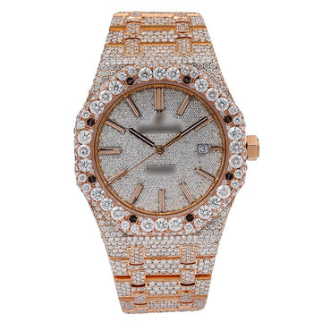 Street Style Iced Moissanite Watch 41MM White Diamond Dial With 27.75 CT Diamonds