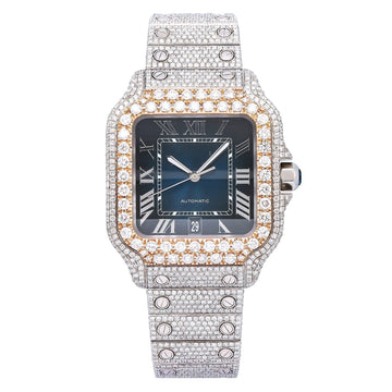 Firestone Moissanite Watch 40MM Blue Dial With 17.95 CT Diamonds