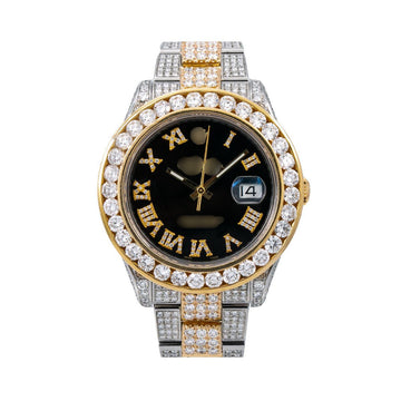 CrownSpark Diamond Watch 41mm Black Diamond Dial With 16.25 CT Diamonds