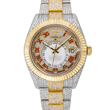24-Hour Flex Watch 42mm White Diamond Dial With 25.75 CT Diamonds