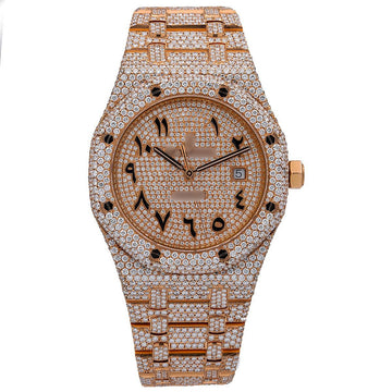 Premium Fit Moissanite Watch 41MM Champagne Diamond Dial With 27.95 CT Diamonds