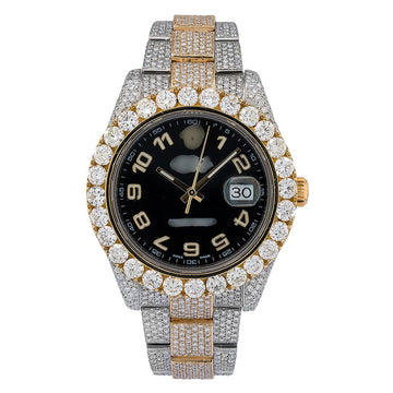 Flex Everyday Moissanite Watch 41mm Black Dial With 25.75 CT Diamonds