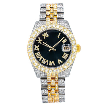 Watch the Sparkle 31MM Black Diamond Dial With Two Tone Jubilee Bracelet
