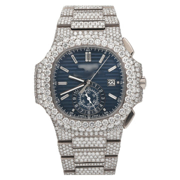 Full Stone Moissanite Diamond Watch 44MM Diamond Dial With Diamond Bezel And Bracelet