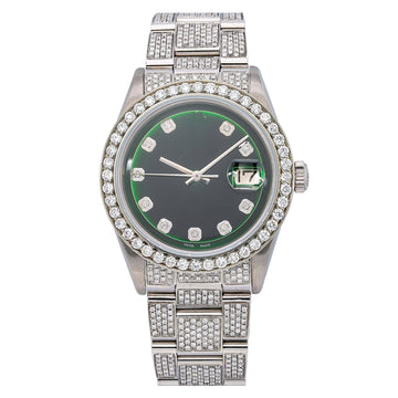Luxury Moissanite Diamond Watch 26mm Black Diamond Dial With 3.75 CT Diamonds