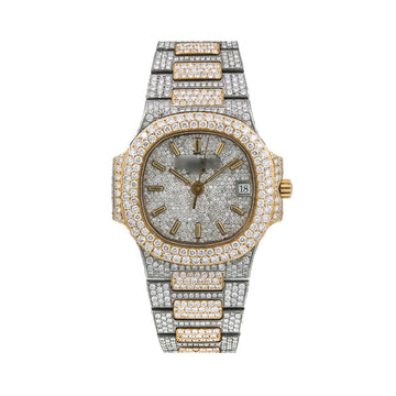 Moissanite Volt Watch Silver Diamond Dial With 14.50 CT Diamonds