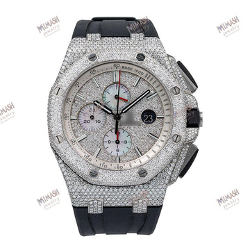 Audemars Piguet Royal Oak Offshore Chronograph 26400SO 44MM White Diamond Dial With 14.09 CT Diamonds