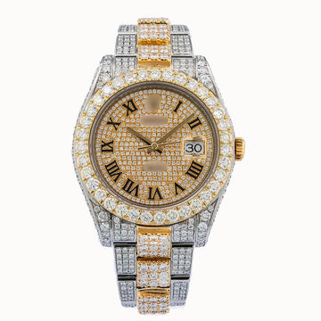 Shine Storm Moissanite Watch 41mm Champagne Diamond Dial With 19.75 CT Diamonds