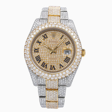 Moissanite Legacy Watch 41mm Champagne Diamond Dial With 22.75 CT Diamonds