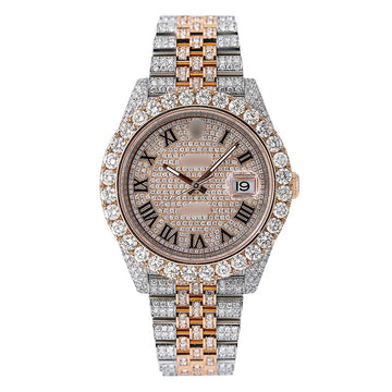 Diamond Orbit Watch 41mm Rose Gold Diamond Dial With Two Tone Jubilee BraceletWith 22.5 CT Diamonds