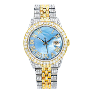 Skyline Shine Watch 36MM Blue Diamond Dial With 8.25 CT Diamonds