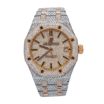 Moissanite Icon Watch 37MM Champagne Diamond Dial With 22.75 CT Diamonds
