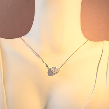 Pear Cut Moissanite Pendant, Moissanite Pendant Necklace, Solid Gold Teardrop Chain Pendant, Gold Pear Necklace, Anniversary Gift for Women