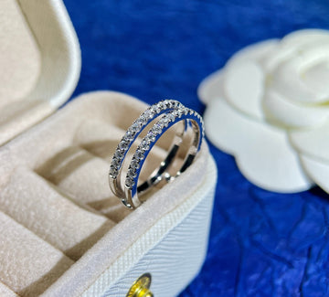White Gold Moissanite Half-Eternity Ring Enhancer