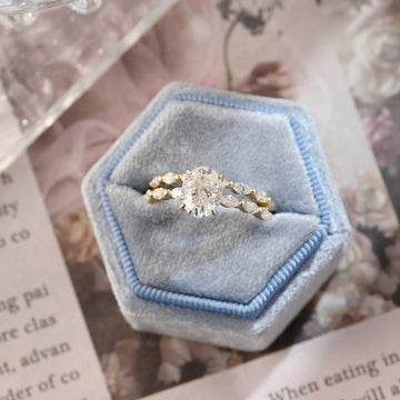 Oval/Marquise Cut Moissanite Customizable Promise Handmade Anniversary Bridal Ring Set for Women