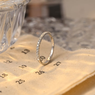 2mm Paved Round Cut Moissanite Round Half-Eternity Matching Band