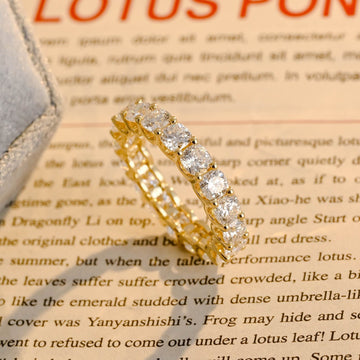 4mm U-Prong Cushion Cut Moissanite Wedding Band for Women