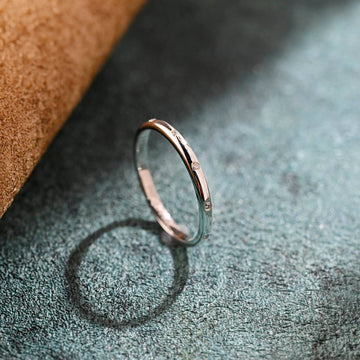 Solid Gold Round Cut Moissanite Classic Wedding Band