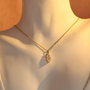 1ct/2ct/3ct Marquise Cut Moissanite Necklace Pendant/Solitaire Marquise Necklace/14K/18K Gold Necklace/Anniversary Birthday Gift for Woman