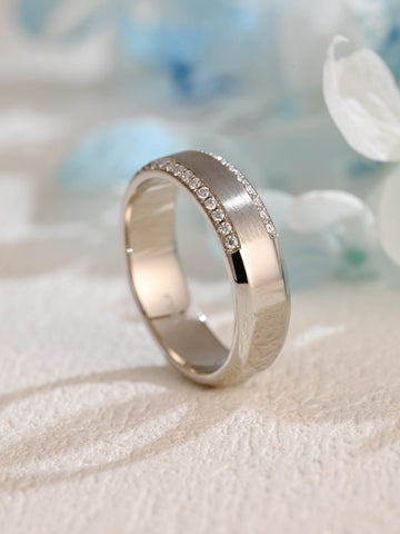 Solid Gold Moissanite 6mm Art Deco Ring for Man
