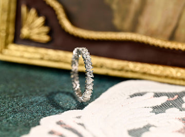 Solid Gold Heart Cut Moissanite Minimalist Dainty Proposal Band