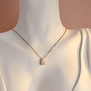 1ct/1.5ct Pear Cut Moissanite Pendant/14K Yellow/White/Rose Gold Chain Pendant/Solid Gold Necklace Pendant/Teardrop Shape/Best Gift for Her