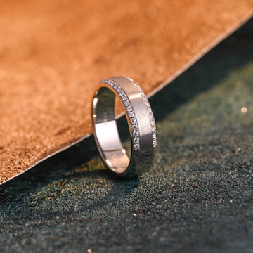 Solid Gold Moissanite 6mm Wedding Ring