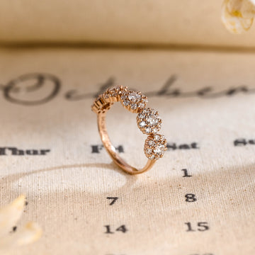 Round Cut Moissanite Half-Eternity Bridal Matching Band