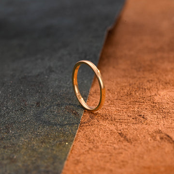 Solid Gold Minimalist Wedding Ring for Woman