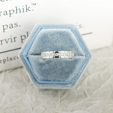 4mm Bezel Round Cut Men's Moissanite Customizable Unique Anniversary Ring Gift for Him