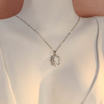 2ct Radiant Cut Moissanite Pendant,14K Yellow White Rose Gold Chain Pendant,Solid Gold Necklace Pendant,Moissanite Necklace for Women