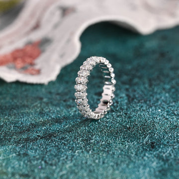 Full Eternity Oval Cut Moissanite Wedding Band for Woman