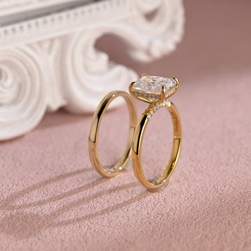 3ct Radiant Cut Moissanite Plain Wedding Matching Band Gift for Women