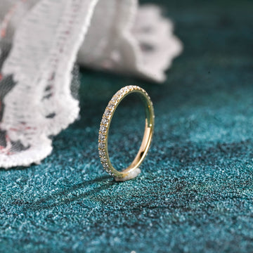Solid Gold Moissanite Full Eternity Wedding Ring