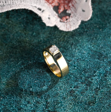 Solid Gold Minimalist Men's Polished Wedding Band