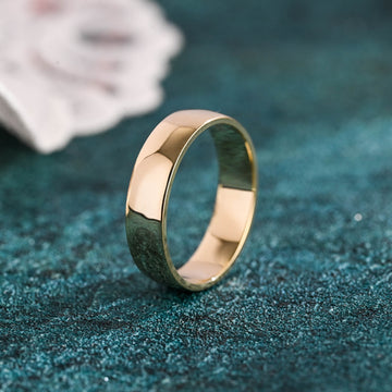 6mm Solid Gold Wedding Ring Birthday Gift for Man