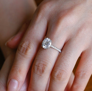 3ct Hidden Halo Oval Diamond Engagement Ring