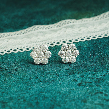 Solid Gold Round Moissanite Earring Studs, Elegant Wedding Earring, Anniversary/ Birthday/ Valentine's Day Gift for Woman, Wife, Girlfriend