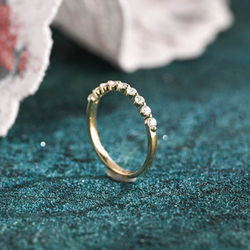 Solid Gold Half Eternity Moissanite Classic Wedding Ring