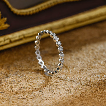 Round Moissanite Full Eternity Wedding Band
