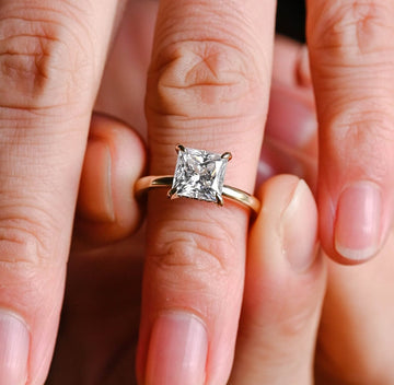 2.0ct Princess Cut Hidden Halo Engagement Ring